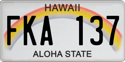 HI license plate FKA137