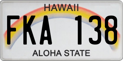 HI license plate FKA138