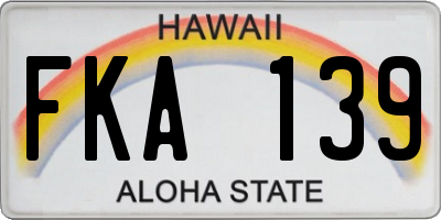 HI license plate FKA139