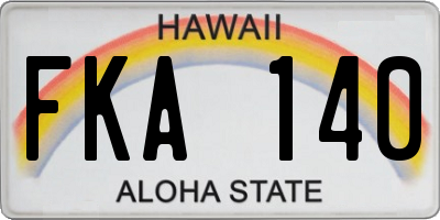 HI license plate FKA140