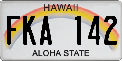 HI license plate FKA142