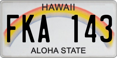 HI license plate FKA143