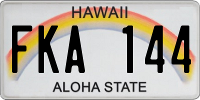 HI license plate FKA144
