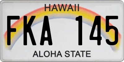 HI license plate FKA145