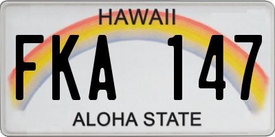 HI license plate FKA147
