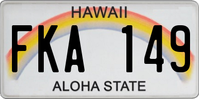 HI license plate FKA149