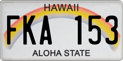 HI license plate FKA153