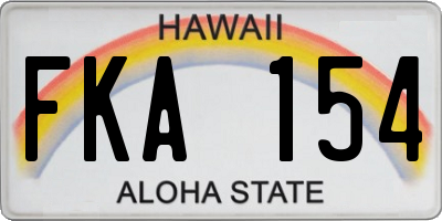 HI license plate FKA154