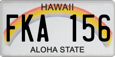 HI license plate FKA156