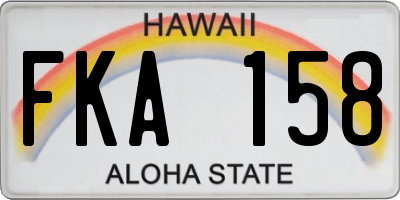HI license plate FKA158