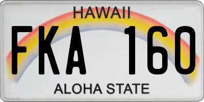 HI license plate FKA160