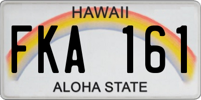 HI license plate FKA161