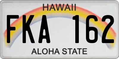 HI license plate FKA162