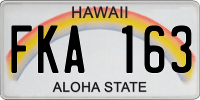 HI license plate FKA163