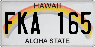 HI license plate FKA165