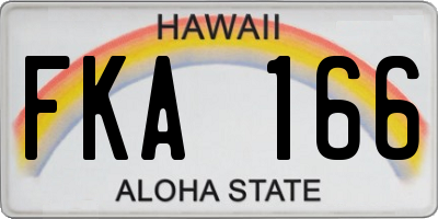 HI license plate FKA166
