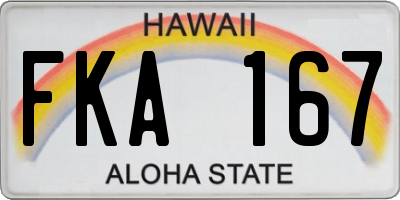 HI license plate FKA167