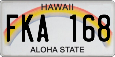 HI license plate FKA168