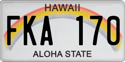 HI license plate FKA170