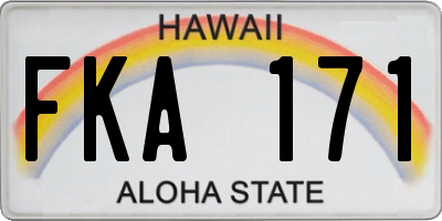 HI license plate FKA171