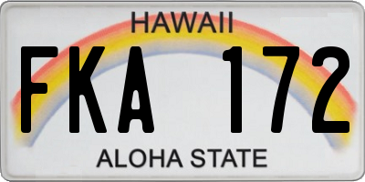 HI license plate FKA172