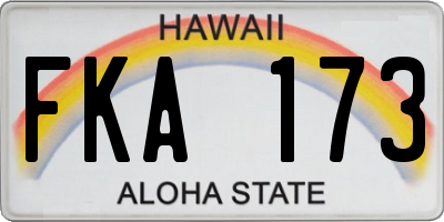 HI license plate FKA173