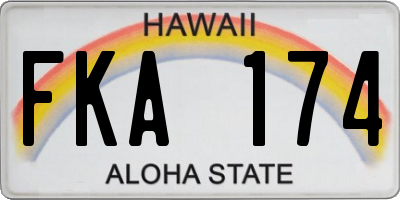 HI license plate FKA174