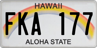 HI license plate FKA177