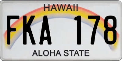 HI license plate FKA178