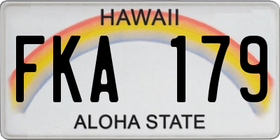 HI license plate FKA179
