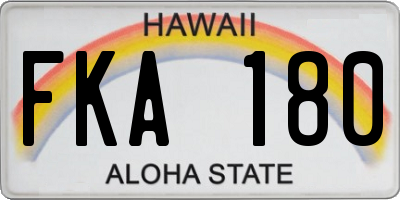 HI license plate FKA180