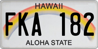 HI license plate FKA182
