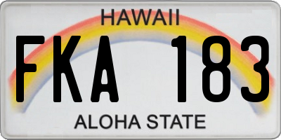 HI license plate FKA183