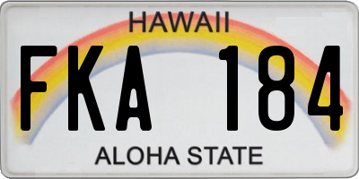 HI license plate FKA184