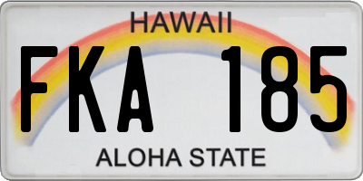 HI license plate FKA185