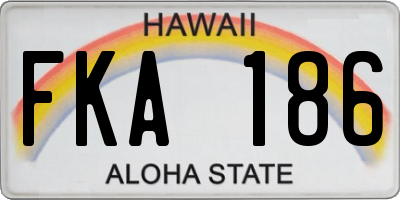 HI license plate FKA186
