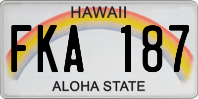 HI license plate FKA187