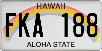 HI license plate FKA188