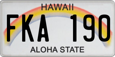 HI license plate FKA190