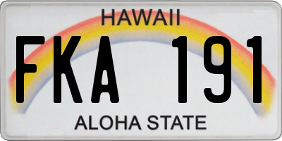 HI license plate FKA191