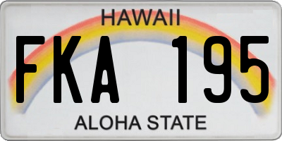 HI license plate FKA195