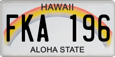 HI license plate FKA196