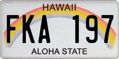HI license plate FKA197