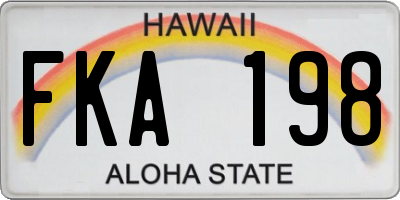 HI license plate FKA198