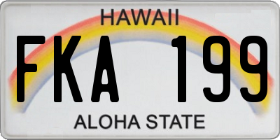 HI license plate FKA199