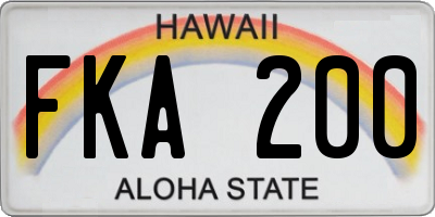 HI license plate FKA200