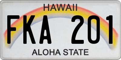 HI license plate FKA201