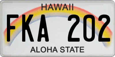 HI license plate FKA202