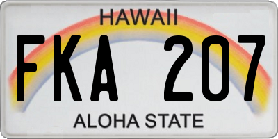 HI license plate FKA207