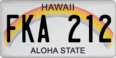 HI license plate FKA212